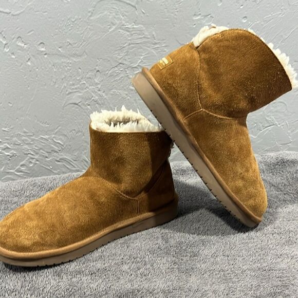 🔥🔥 Girls' Koolaburra by UGG Koola Star Sequin Mini Suede Boots tan/purple Sz 5 - Picture 5 of 11